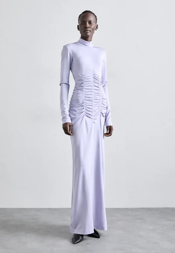 BITE STUDIOS HIGH NECK RUCHE DRESS - JUMPER DRESS - HYACINTH