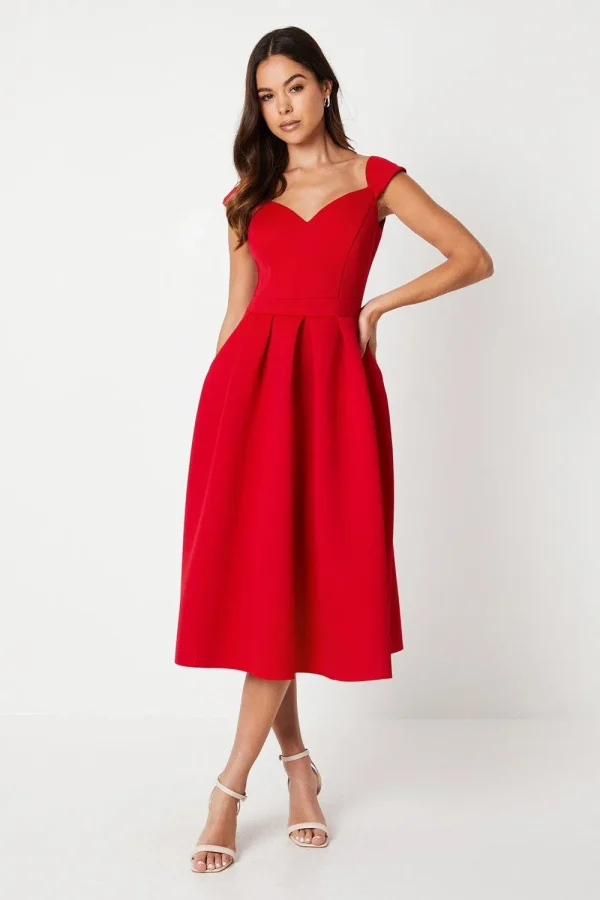 Coast Scuba Sweetheart Neckline Midi Dress