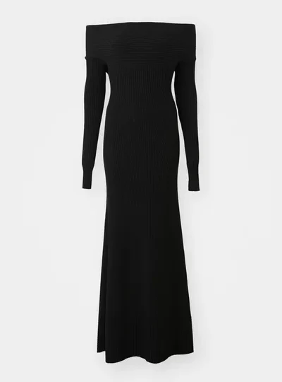 A.W.A.K.E. MODE OFF SHOULDER DRESS - MAXI DRESS - BLACK