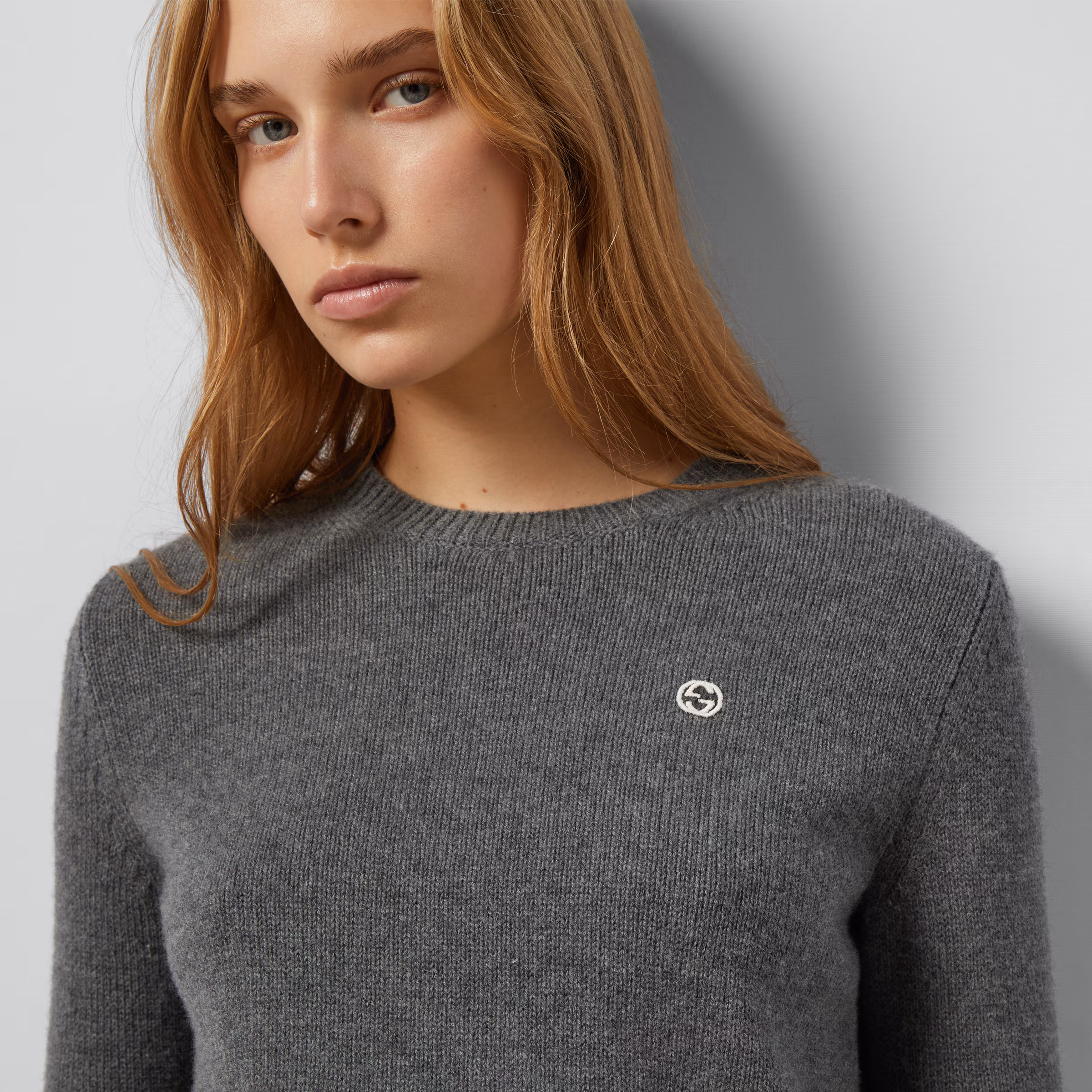 GUCCI WOOL CASHMERE JUMPER WITH EMBROIDERY